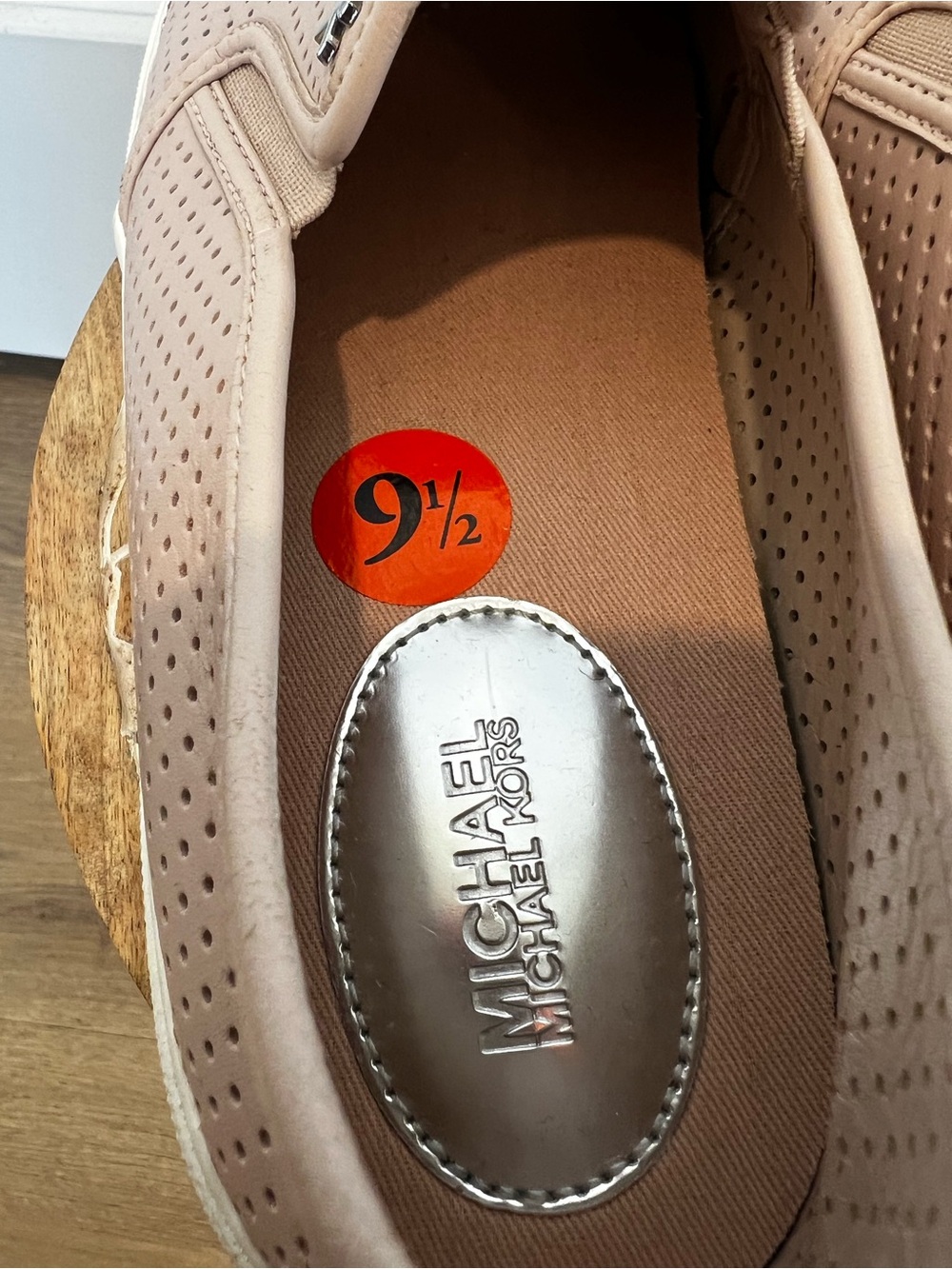 MK Perforated Slip-On Womans Shoes in Blush - Comfortable Casual Style - Picture 6 of 7
